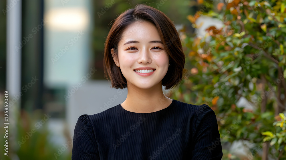Smiling woman, city background, portrait, professional headshot Smiling woman, city background, portrait, professional headshot