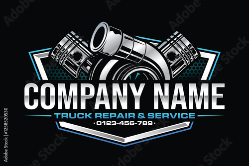 diesel turbo automotive repair logo template