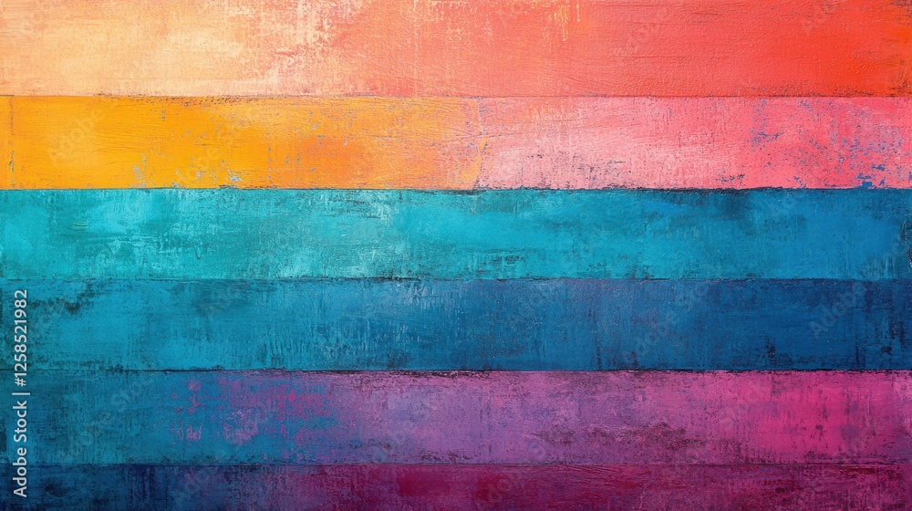 Vibrant Wooden Planks Canvas in a Palette of Sunset Hues Painted with Artistic Flair and Texture Vibrant Wooden Planks Canvas in a Palette of Sunset Hues Painted with Artistic Flair and Texture