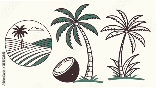 tropical beach with palms