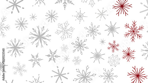 Snowflakes falling for christmas decoration abstract