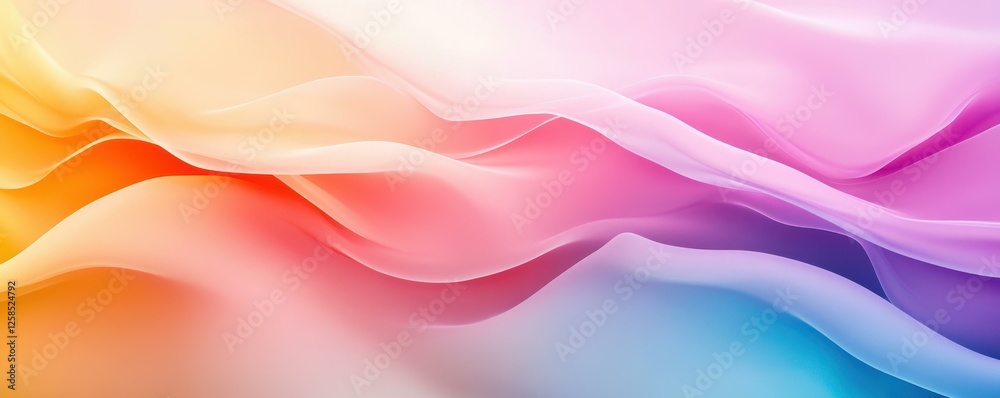Fototapeta premium Translucent Waves of Vibrant Color Blend Abstract Artistic Expression Fluid Design Innovation Art