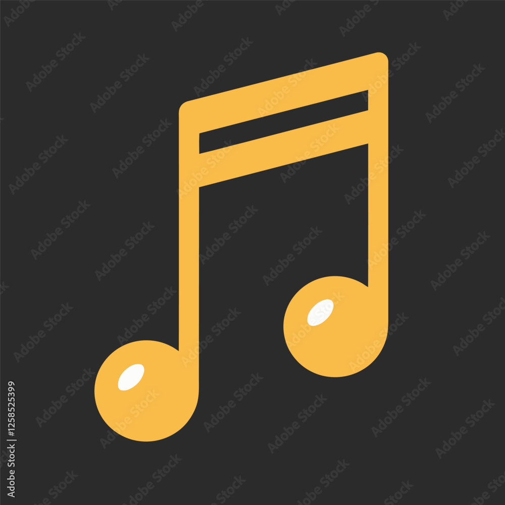 Music notes vector illustration, golden hits emblem. Music notes vector illustration, golden hits emblem.