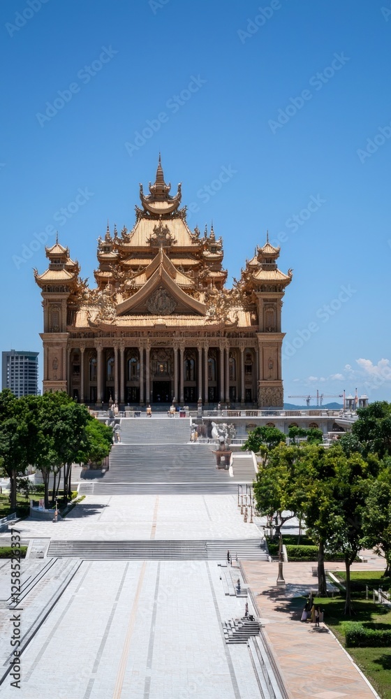 Obraz premium Golden Temple Exterior on Sunny Day