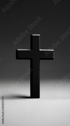 Symbolic Religious Cross Minimalistic Dark Monochrome Art photo
