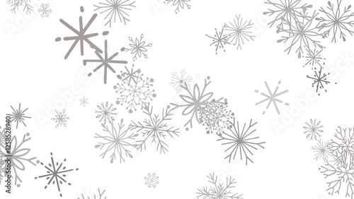 Snowflake Symphony: Magnificent 3D Illustration Showcasing Falling Holiday Snowflakes in Harmony