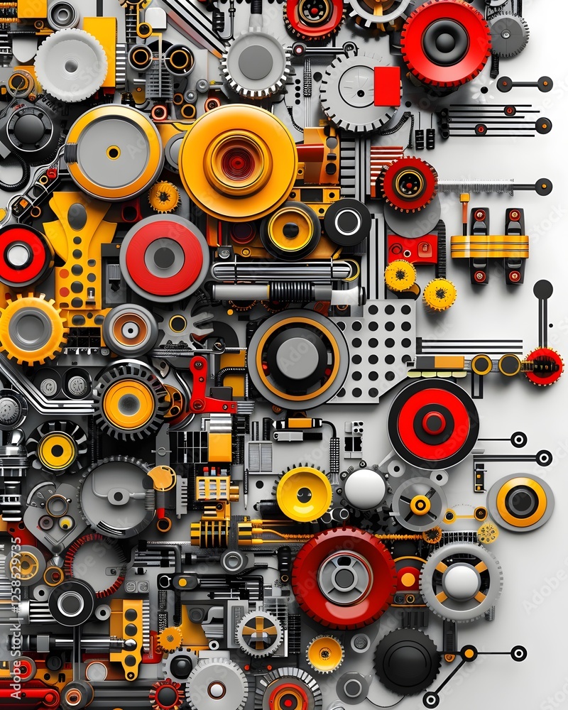 Obraz premium Interconnected Smart Manufacturing Illustrating Automation and Data Analytics for Optimized Production