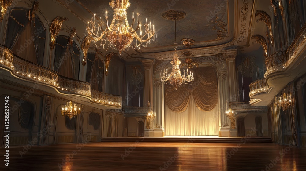 Obraz premium Grand Ballroom: Opulence and Elegance in a Gilded Age Palace