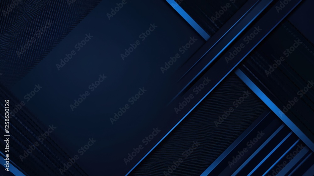 Obraz premium Stylish Blue background with abstract elements for design, featuring white space in the center for text. Ideal for modern banners and abstract wallpapers.
