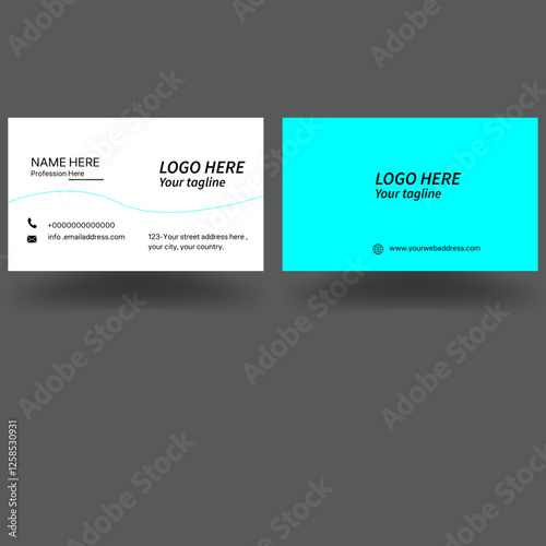Business card design template, Clean professional business card template, visiting card, business card template.
