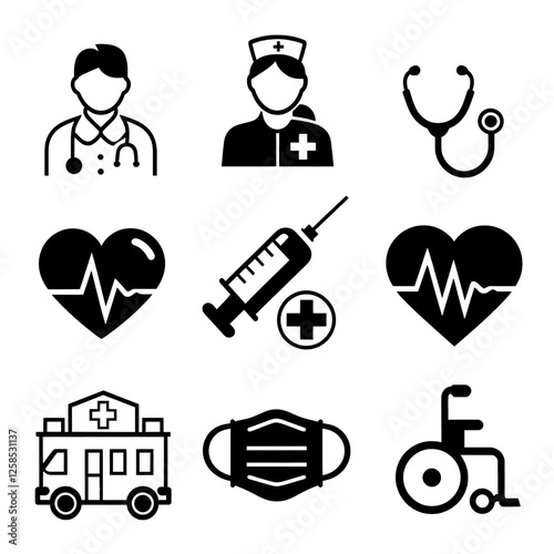 Silhouette sets of medical icon