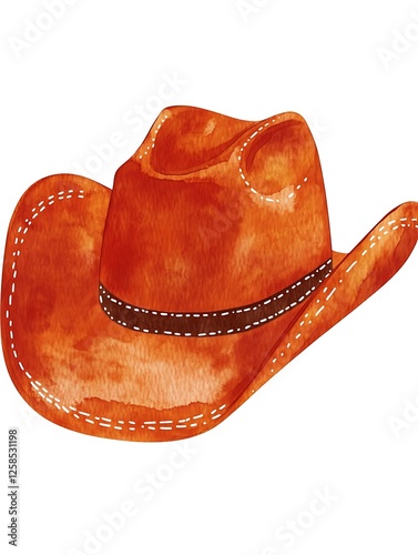 Charming Kids' Cowboy Hat Watercolor