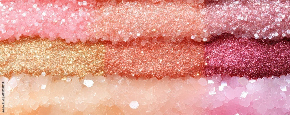 Fototapeta premium Sparkling Glitter Layers Shimmering in Pink Hues