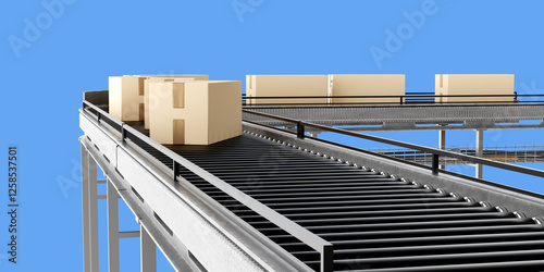 Cardboard boxes are moving ...