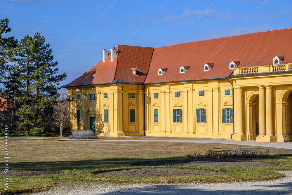 Fototapeta premium Lednice Castle complex, UNESCO World Heritage site in the South Moravia region in Lednice, Czech Republic