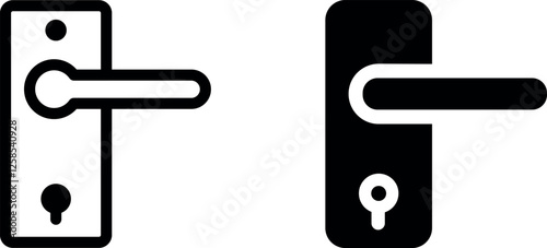 Door Handle Symbol Vector Icon Set