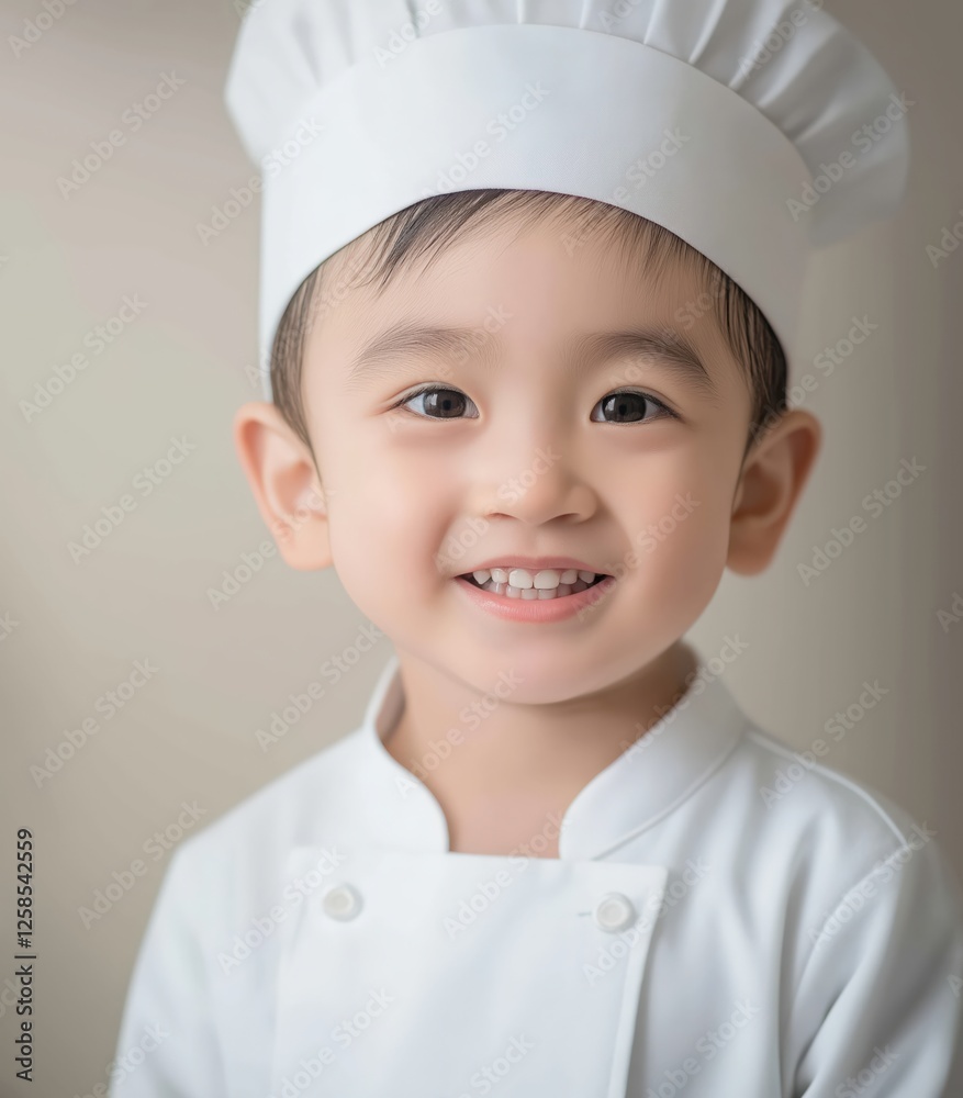 little chef portrait with hat and smiling with confident face little chef portrait with hat and smiling with confident face