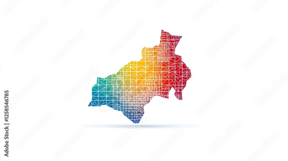 Fototapeta premium Abstract Colorful Pixelated Map Design