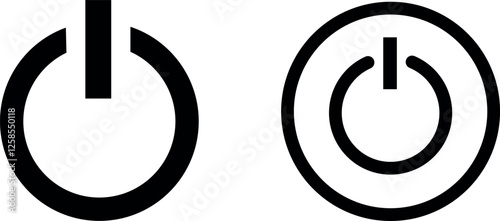 Power Button Symbol Vector Icon Set