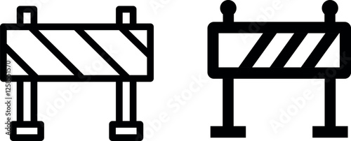 Roadblock Symbol Vector Icon Set