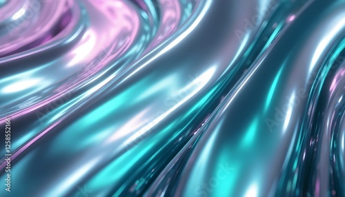 High-Tech Metallic Surface with Holographic Iridescence