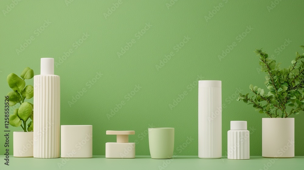 Trendy home decor display featuring minimalist vases and plants indoor setting photography modern aesthetic eye-level view fresh vibes Trendy home decor display featuring minimalist vases and plants indoor setting photography modern aesthetic eye-level view fresh vibes