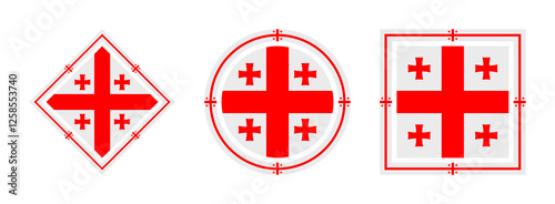 georgia country flag icon set. vector illustration isolated on white background