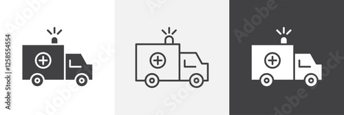 Ambulance icons graphics pack vectors.