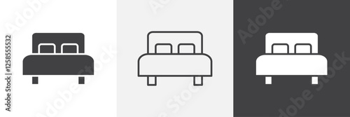 Bed icons graphics pack vectors.