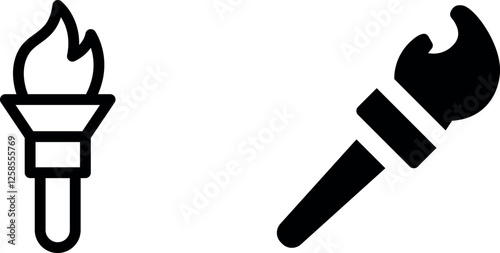 Torch Symbol - Vector Icon Set
