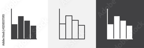 Chart histogram icons graphics pack vectors.