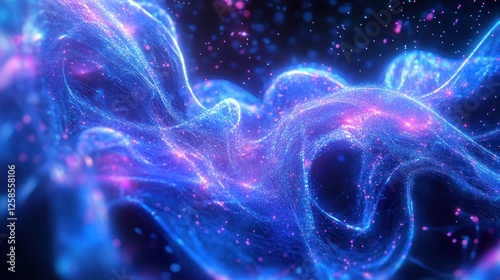 Wallpaper Mural Abstract blue and pink glowing particles swirling. Torontodigital.ca