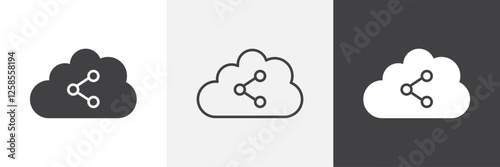 Cloud share icons graphics pack vectors.