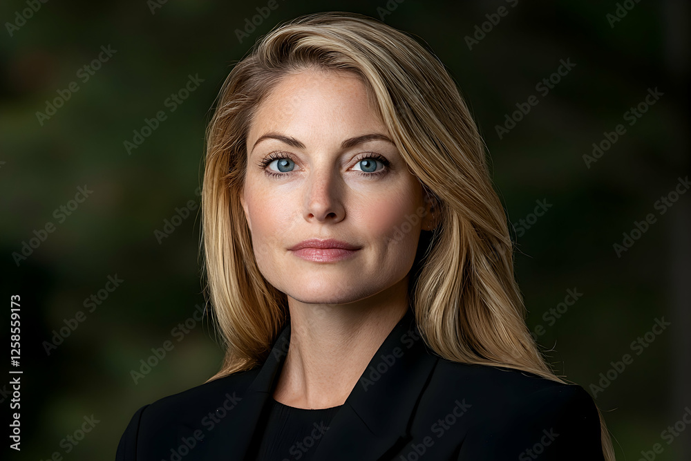 Portrait of a confident businesswoman in professional attire against a natural background Portrait of a confident businesswoman in professional attire against a natural background
