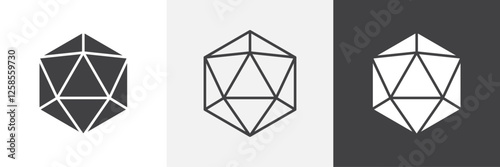 Dice d20 icons graphics pack vectors.