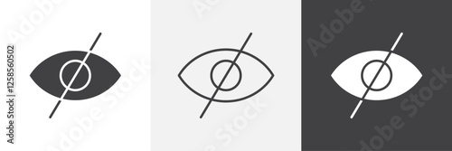 Eye crossed icons graphics pack vectors.