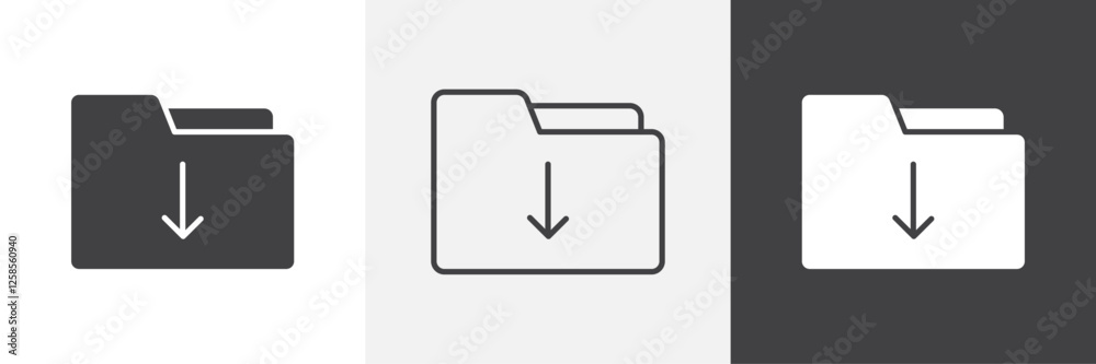 Folder download icons graphics pack vectors. Folder download icons graphics pack vectors.