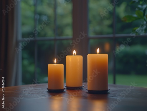 candles on table diwali concept. high resolution photo