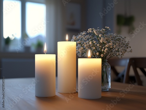 candles on table diwali concept. high resolution photo