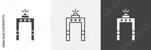 Metal detector icons graphics pack vectors.