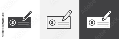 Money check icons graphics pack vectors.