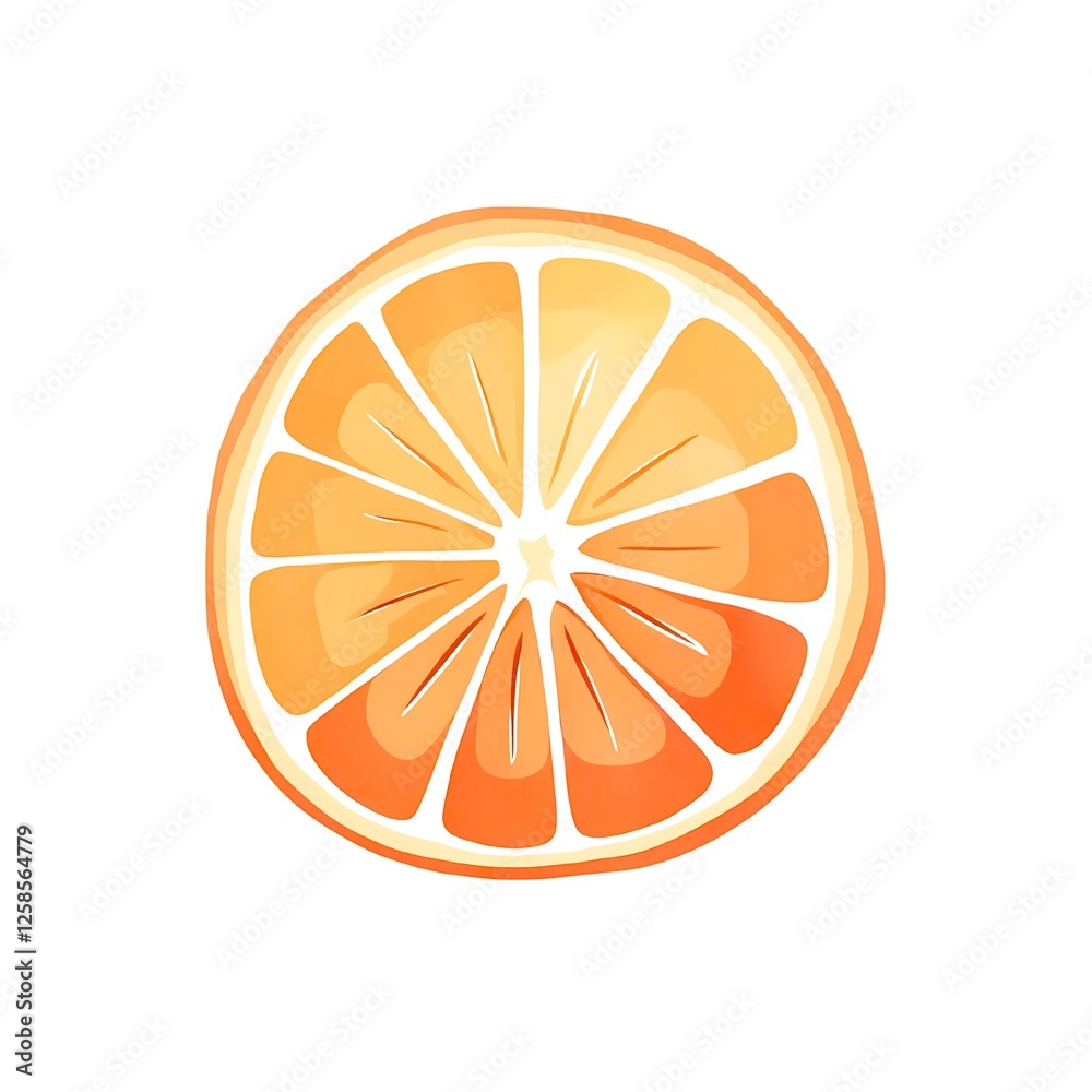 A detailed, stylized illustration of an orange slice with vibrant colors and a clean background. The slice is juicy and fresh, showcasing the fruit's segments. A detailed, stylized illustration of an orange slice with vibrant colors and a clean background. The slice is juicy and fresh, showcasing the fruit's segments.