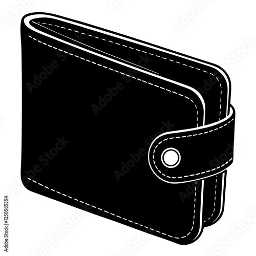 Wallet with a opening  silhouette vector illustration 