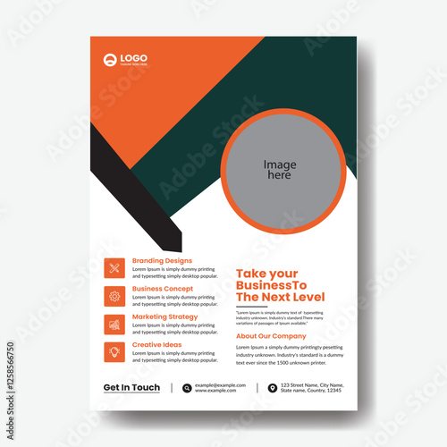 A flyer template layout design. business flyer, brochure, magazine or flier mockup in bright colors. perfect for creative professional business. vector template