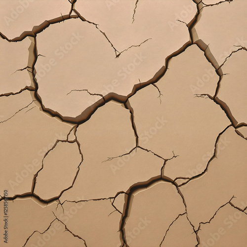 Cracked riverbed clay abstract background with natural fissures 
