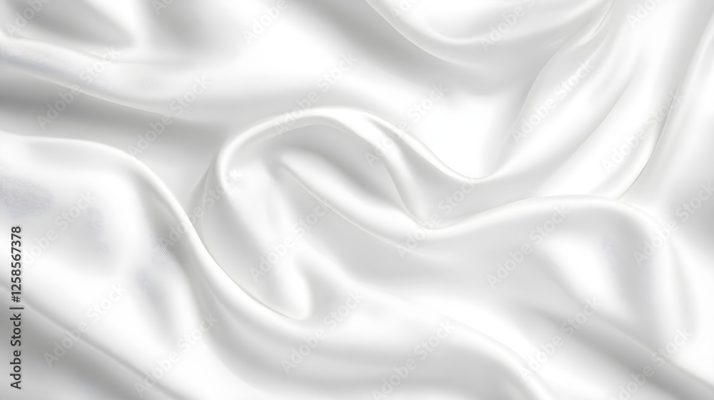 Elegant White Silk Fabric with Smooth Texture and Soft Drapes for Backgrounds Elegant White Silk Fabric with Smooth Texture and Soft Drapes for Backgrounds