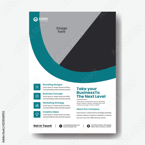 A flyer template layout design. business flyer, brochure, magazine or flier mockup in bright colors. perfect for creative professional business. vector template