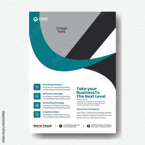 A flyer template layout design. business flyer, brochure, magazine or flier mockup in bright colors. perfect for creative professional business. vector template