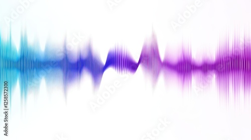 Spectral Symphony, A Gradient Waveform Visualization on White Backdrop photo