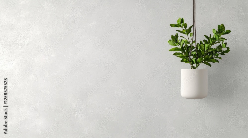 Hanging planter on textured wall Hanging planter on textured wall